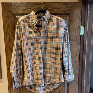 Burberry Tan and Black Checkered Men's Shirt